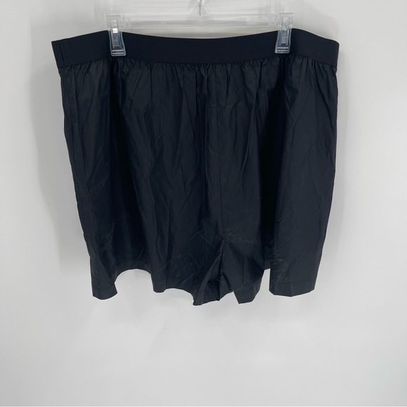 Good American Size 3X (6) Coated Cotton Poplin Shorts Black Elastic Waist - Picture 5 of 7
